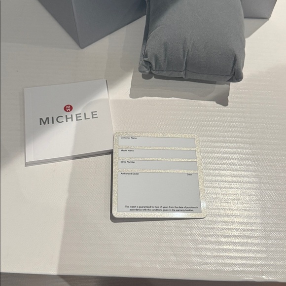 Michele Silver Watch Box and unwritten warranty card - Picture 3 of 3
